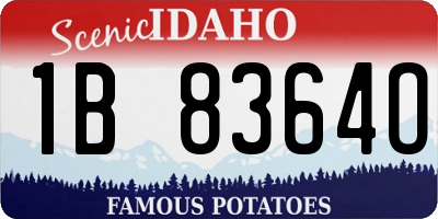 ID license plate 1B8364O