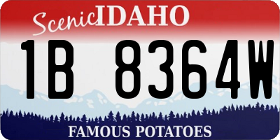 ID license plate 1B8364W