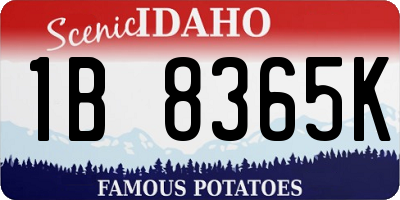 ID license plate 1B8365K