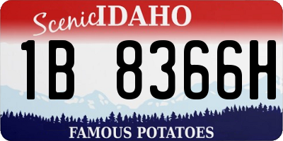 ID license plate 1B8366H