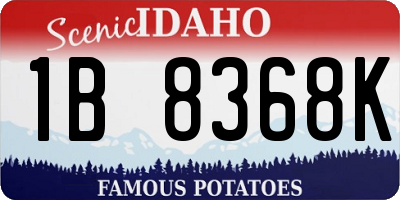 ID license plate 1B8368K