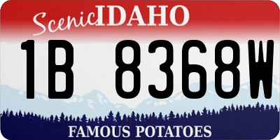 ID license plate 1B8368W