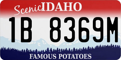 ID license plate 1B8369M