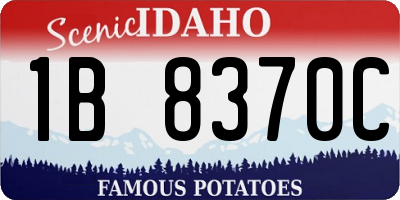 ID license plate 1B8370C