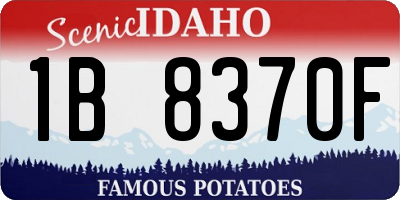ID license plate 1B8370F