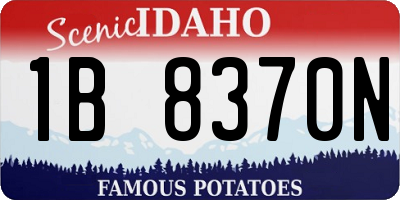 ID license plate 1B8370N