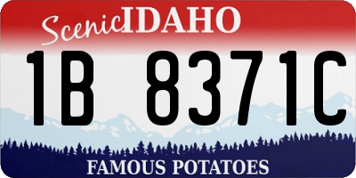 ID license plate 1B8371C