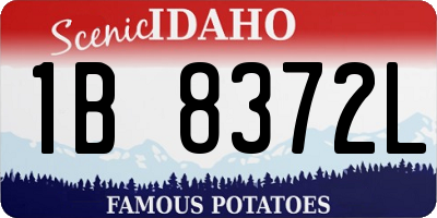 ID license plate 1B8372L