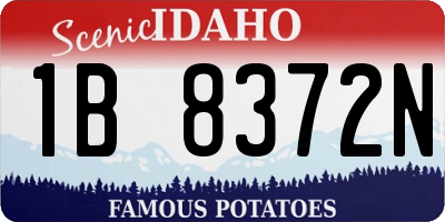 ID license plate 1B8372N