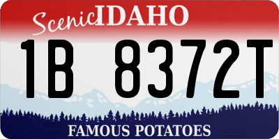 ID license plate 1B8372T