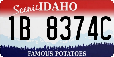 ID license plate 1B8374C