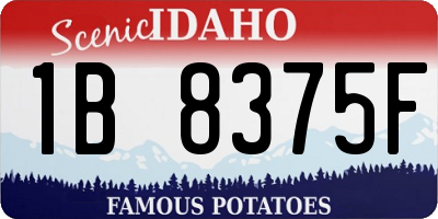 ID license plate 1B8375F