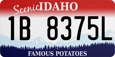 ID license plate 1B8375L