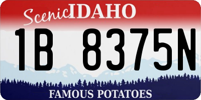 ID license plate 1B8375N