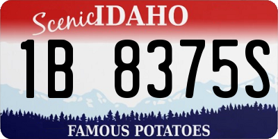 ID license plate 1B8375S
