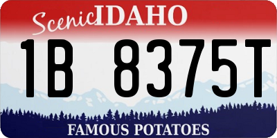 ID license plate 1B8375T