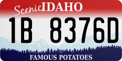 ID license plate 1B8376D