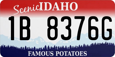 ID license plate 1B8376G