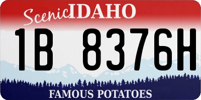 ID license plate 1B8376H