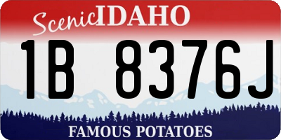 ID license plate 1B8376J