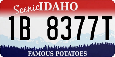 ID license plate 1B8377T