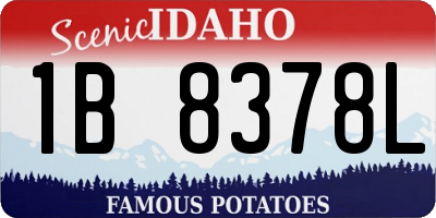 ID license plate 1B8378L