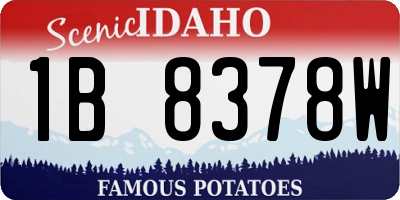 ID license plate 1B8378W