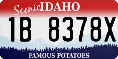 ID license plate 1B8378X