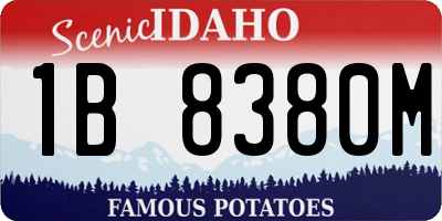 ID license plate 1B8380M
