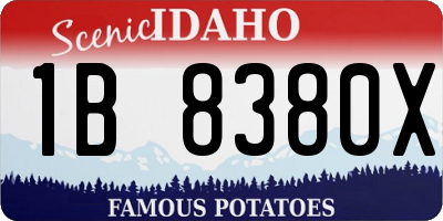 ID license plate 1B8380X