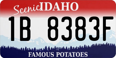 ID license plate 1B8383F