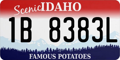 ID license plate 1B8383L
