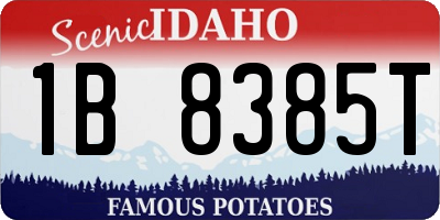 ID license plate 1B8385T