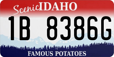 ID license plate 1B8386G