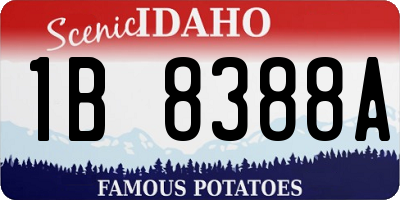 ID license plate 1B8388A