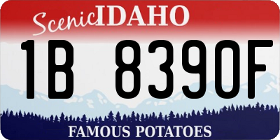 ID license plate 1B8390F