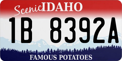 ID license plate 1B8392A