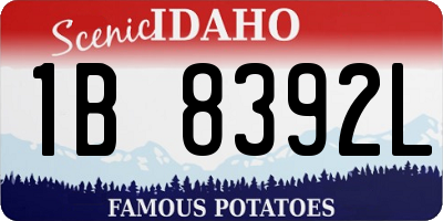 ID license plate 1B8392L