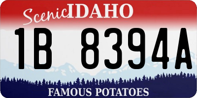 ID license plate 1B8394A