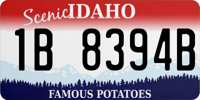 ID license plate 1B8394B