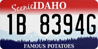 ID license plate 1B8394G