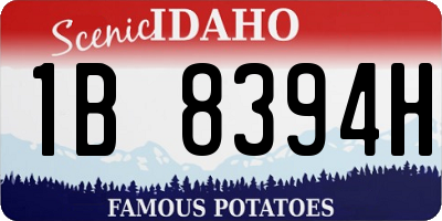 ID license plate 1B8394H