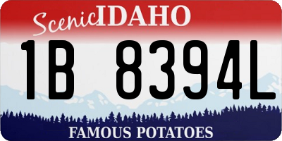 ID license plate 1B8394L
