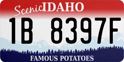 ID license plate 1B8397F