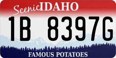ID license plate 1B8397G