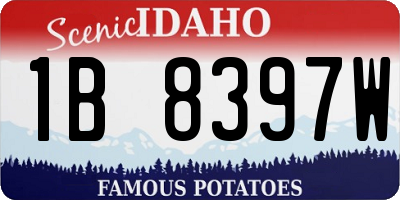 ID license plate 1B8397W