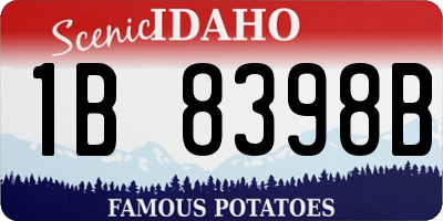 ID license plate 1B8398B