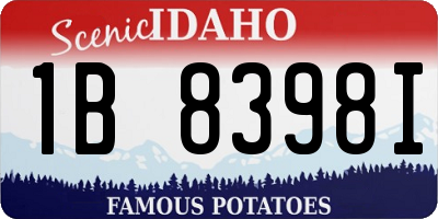 ID license plate 1B8398I