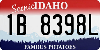 ID license plate 1B8398L