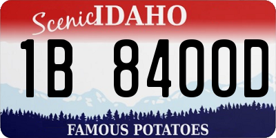 ID license plate 1B8400D
